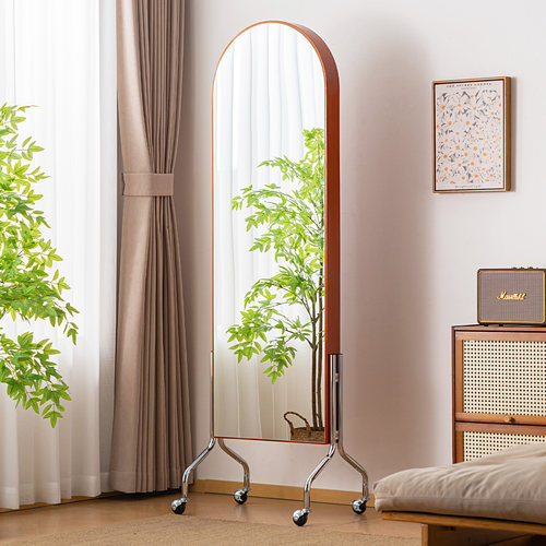 实木穿衣镜子中古风家用