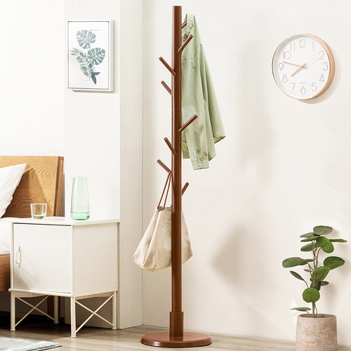 木马人挂衣架落地实木衣帽架