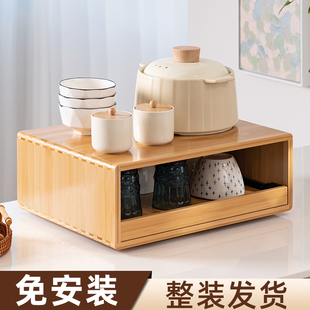 台面餐边柜调料收纳架子微波炉家用厨房置物架咖啡机茶包胶囊水杯