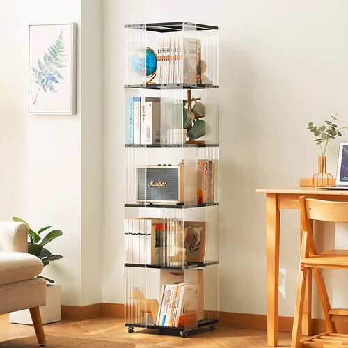 木马人旋转书架落地置物架书柜