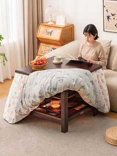 烤火桌子家用新款长方形烤火架实木折叠冬季取暖茶几餐桌炕桌简易