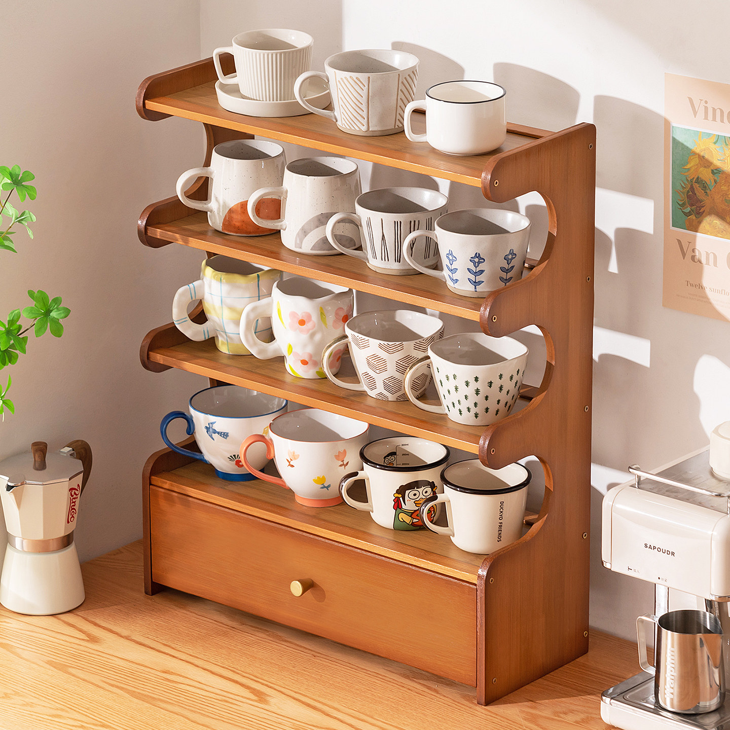 水杯子收纳置物架桌面杯架马克杯茶具水吧咖啡多层储物家用餐边柜,家庭/个人清洁工具,杯架,淘宝优惠券,粉丝福利购,淘宝优惠卷