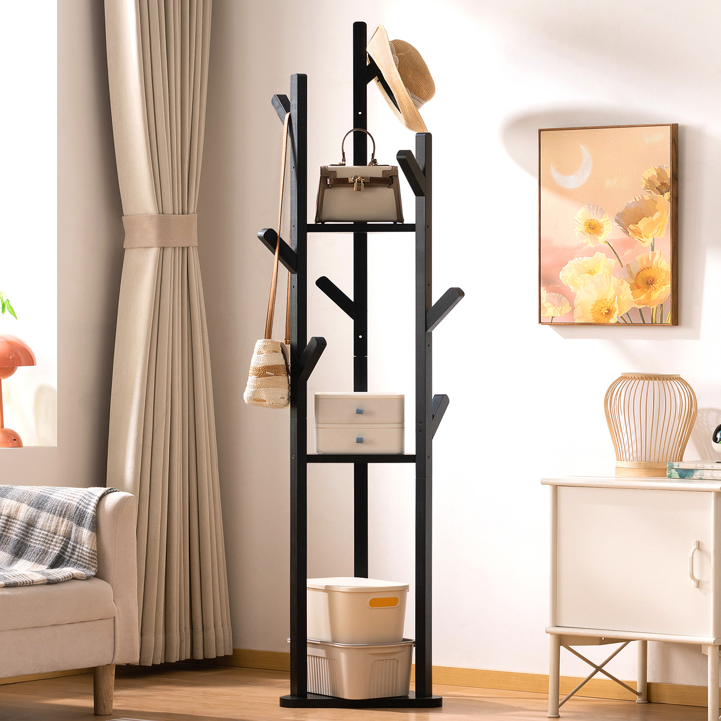 挂衣架落地式卧室衣帽架置物床边