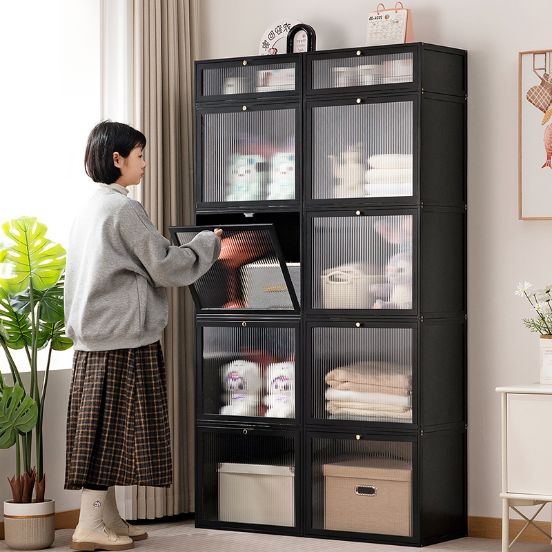 收纳柜子置物柜家用零食客厅杂物储物房间多层卧室简易书柜整理架