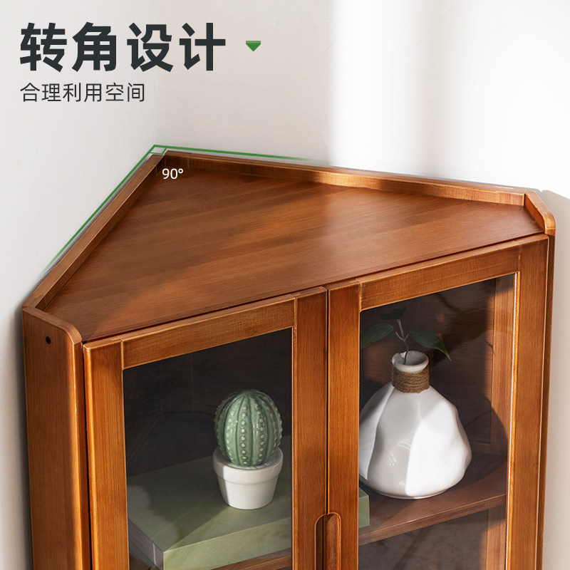 木马转角柜客厅现代墙角置物柜角形卧室边角柜子书架