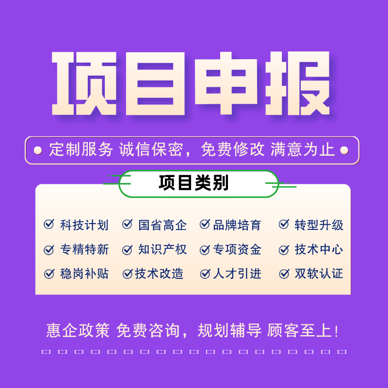 项目立项申报书撰写申请报告申报书方案撰写可研报告科技计划方案