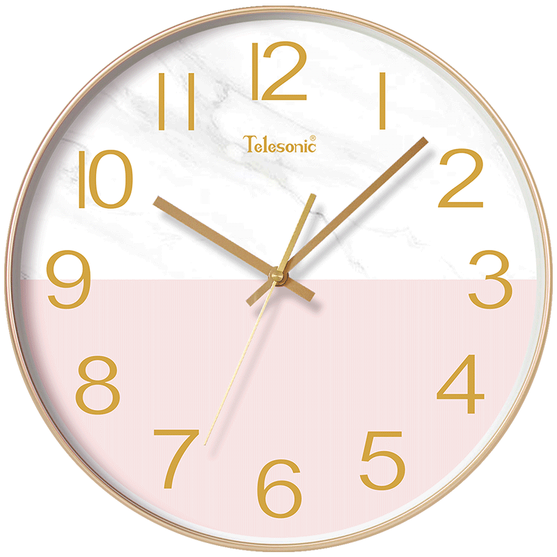 TELESONIC/天王星创意静音挂钟现代石英钟表居家客厅时钟简约挂表