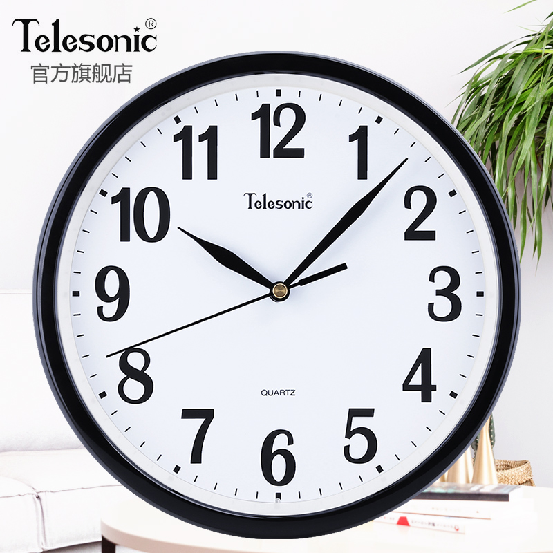TELESONIC/天王星石英钟现代简约钟表卧室挂钟创意钟客厅时钟跳秒 Изображение 1 TELESONIC/天王星石英钟现代简约钟表卧室挂钟创意钟客厅时钟跳秒 Изображение 1