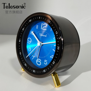 TELESONIC 天王星闹钟学生卧室床头钟静音夜灯桌面时钟表起床神器