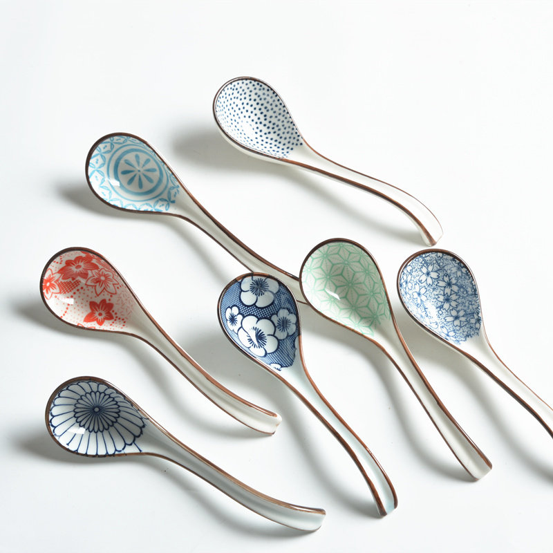 釉下彩陶瓷喝汤勺吃饭勺
