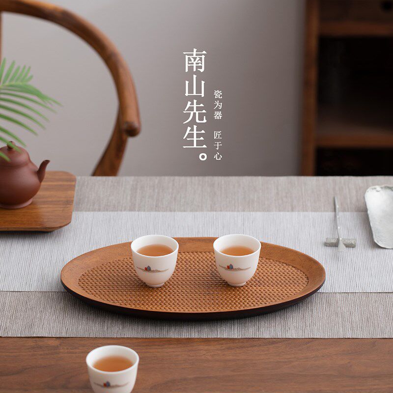 速发归远重竹托盘小型干泡茶盘家用茶杯竹制面盘功夫茶具托盘