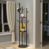 速发三杆卧室内挂理架落地衣帽架轻奢大衣石铁艺不间空间房占衣服