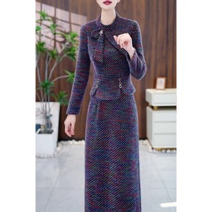 速发高端两件装 套套裙子 连衣裙2025新尚秋冬气质名媛妈妈时款