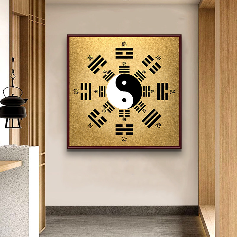 速发太极八卦图挂背壁画易经阴先天后天画景墙面六饰四卦挂图装十