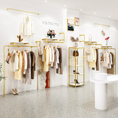 店陈列 组架铁合金色专用挂衣艺服装 速发装 店货架展示架上墙壁挂式