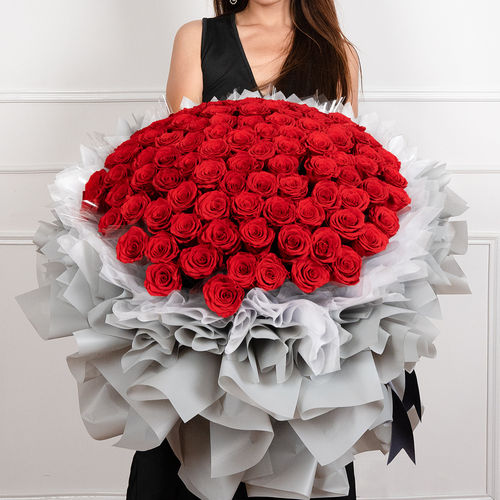 JOYFLOWER永生花19朵红玫瑰花束