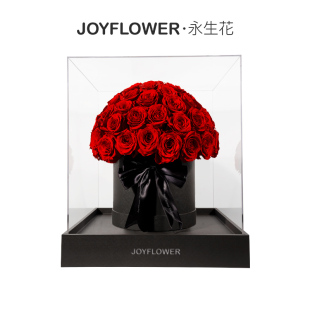 Joyflower摯愛一生玫瑰抱抱桶永生花干花新婚生日喬遷禮物送女生