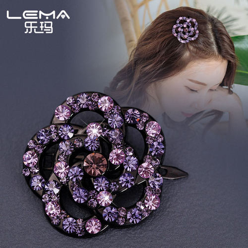 乐玛边夹水钻气质刘海夹发饰