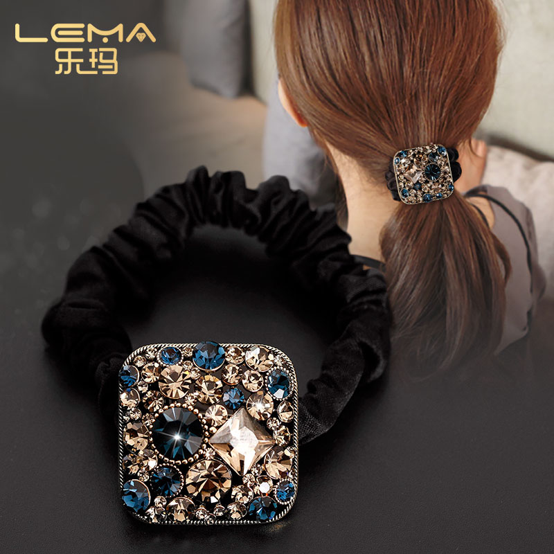 ins韩系水钻皮筋头绳大肠发圈