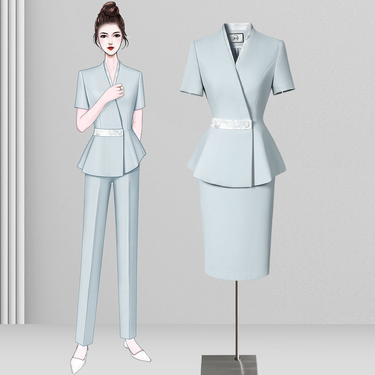 夏季西装套装女薄款2026新款气质医美前台工装新美业美容院工作服