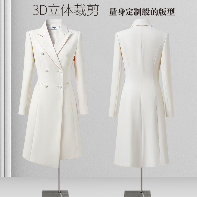 春秋职业连衣裙正式场合西装裙艺考播音主持人正装美容院工作服女