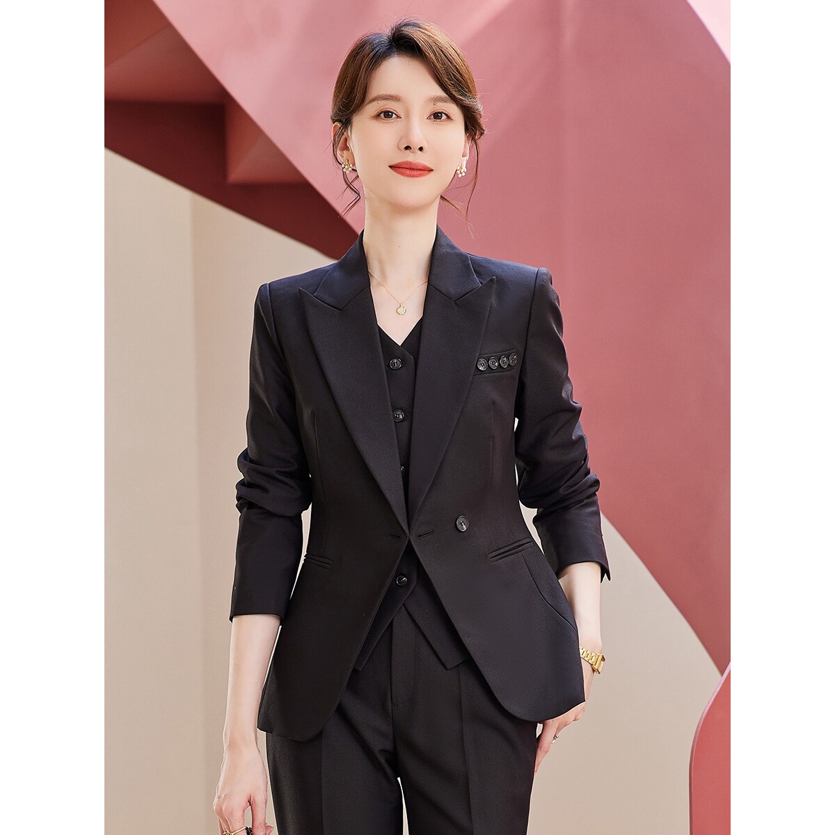 诗璐雅西装外套女春季2026新款修身高级感OL白领通勤时尚洋气西服
