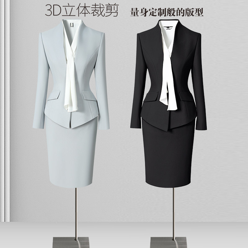 秋季西装职业装女套装高级感气质案场客服物业酒店前台接待工作服