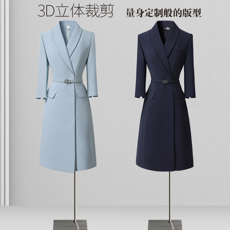春秋职业装连衣裙气质女神范上班OL通勤工装珠宝店柜姐前台工作服