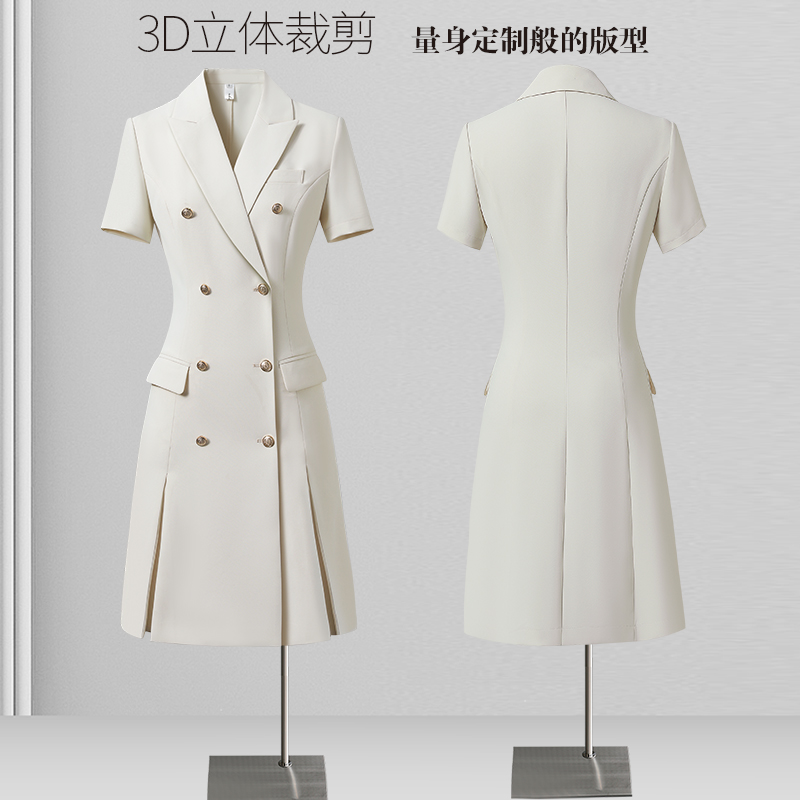 高级感西装连衣裙女2025新款夏季通勤上班医美前台工作服职业气质