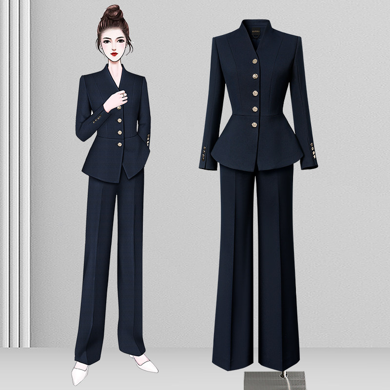 职业西装套装女2026春秋款时尚气质珠宝店柜姐工装酒店经理工作服