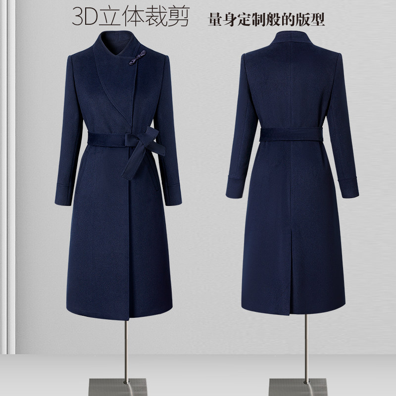 案场客服工作服大衣女冬职业羊毛外套气质收腰售楼部前台呢子工装