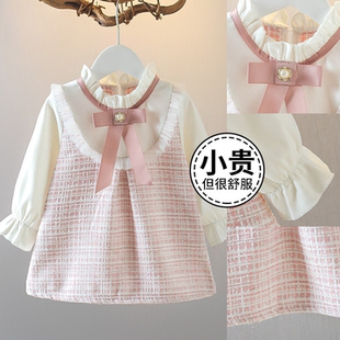 儿童春秋季 女宝宝洋气套装 公主裙周岁礼服 2025新款 女童连衣裙秋装