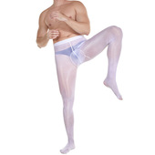 丝袜油亮性感连裤 西瓜档大码 竖包蛋男士 袜超薄高弹912针油光亮肤