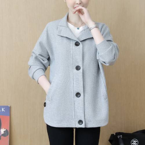 秋冬季大码立领开衫长袖卫衣女士新款时尚洋气小个子休闲减龄外套
