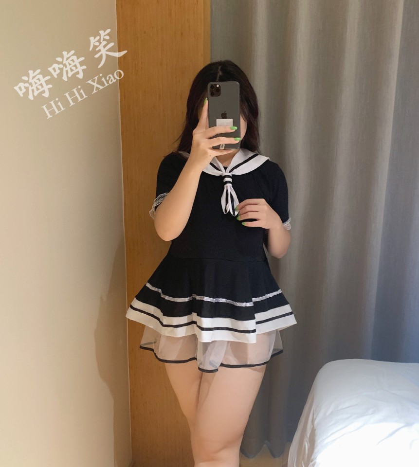 大码女胖姐姐性感露背小胸显大大码吊带可爱女佣女仆情趣内衣制服