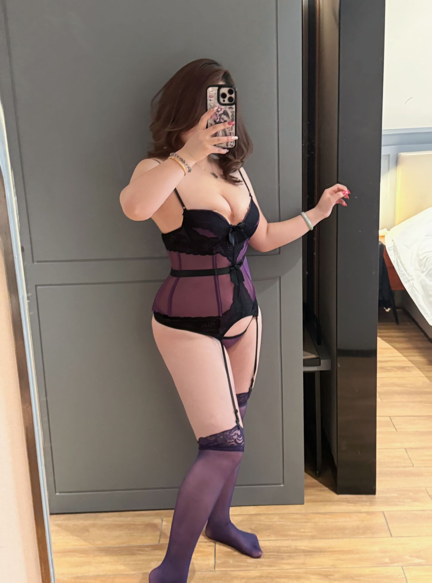 大码内衣鱼骨束腰马甲性感吊带网纱显瘦显大套装