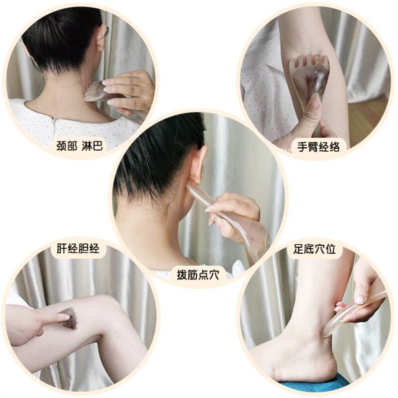 速发树脂蜜蜡刮痧头疗梳子头部经络梳五齿便携拨筋棒脱发抓头皮按