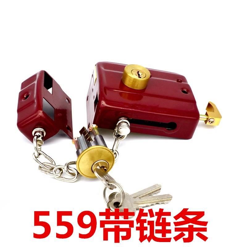 速发固力木门锁老式房门锁防盗门锁双舌门锁外装木门锁双保险锁大