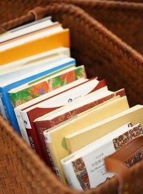 速发宿舍桌面收纳手工仿藤编织筐复古旧容量整生文具大书杂物学理