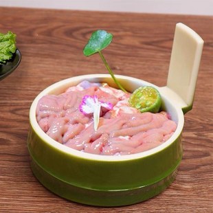 速发碗锅餐具脑花火竹意耐摔带把手鸭肠火锅脑花餐具密胺创筒餐具