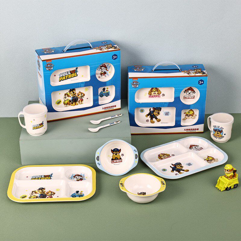 速发队宝童餐具套装可爱饭碗辅食杯子食子宝儿辅勺碗分格餐盘礼盒