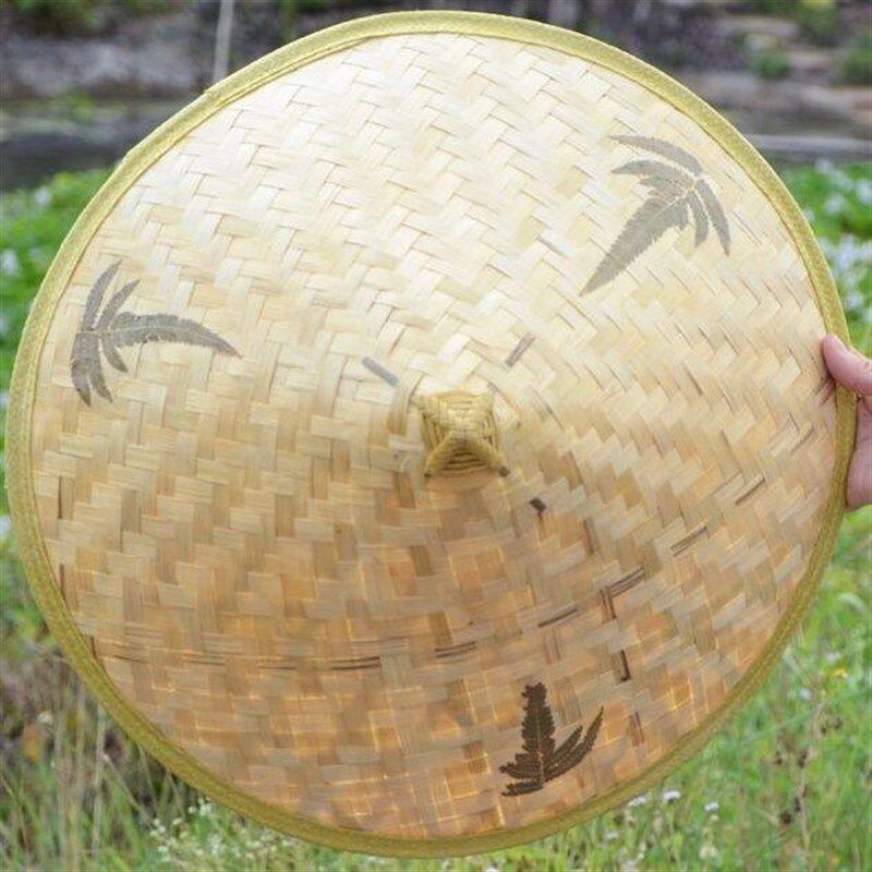 速发斗笠帽防雨手工编织竹编大沿草帽农民下地干活防晒遮帽钓鱼