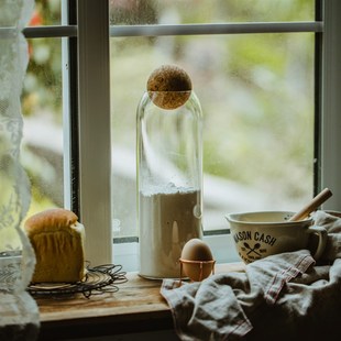 速发圆形软花塞无铅玻璃瓶子密封罐带盖可爱储罐木茶叶物小号透松