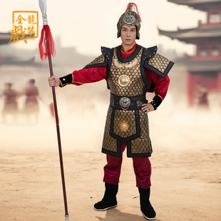 速发全龙戏装戏曲古装舞台演出将铠军兵士甲影视将小岳飞大帅盔甲