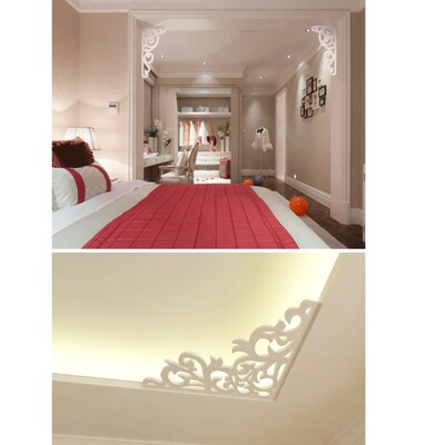 速发可批角花木塑板镂格装饰木雕花空口花墙贴门洞垭天对角欧式PV