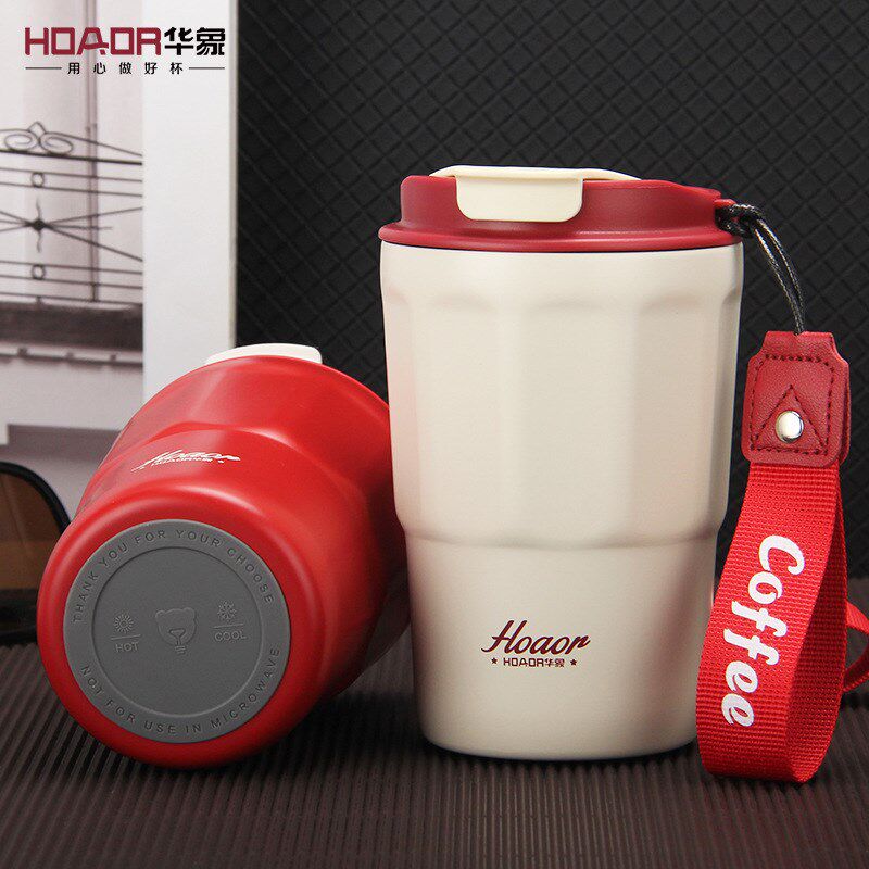 速发708真空咖啡水6不锈钢随行杯约高颜值礼品简杯挂绳保温杯