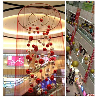 速发可批圣诞球超大亮红圣色诞树装饰品号光球彩球吊球商场圣诞节