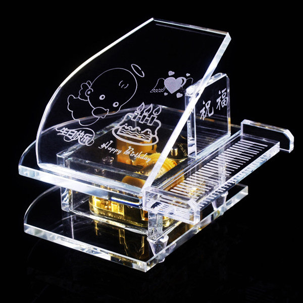 速发水晶钢琴MP音乐盒送朋友生日礼物八音盒创意摆件圣诞节礼品