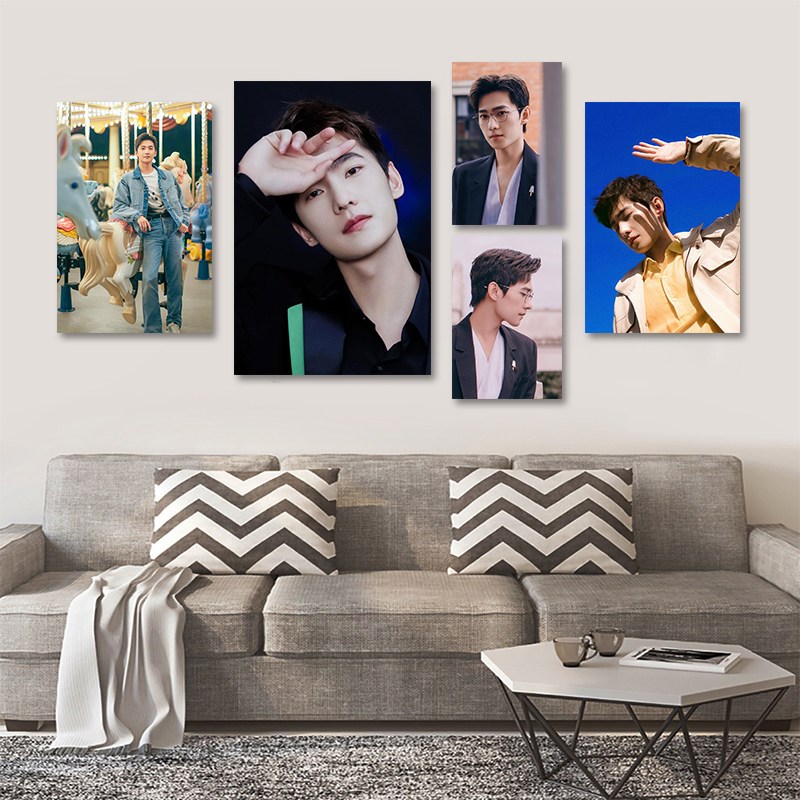 速发杨洋帅气海报挂画奶茶店网红打卡男装饰画美发店壁画