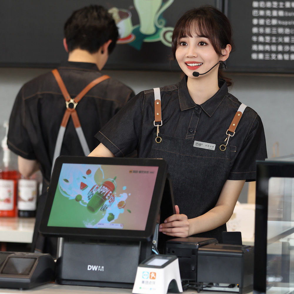 速发西餐厅师厨工烘服火锅店服务员制服夏装咖啡披萨作焙店工作服